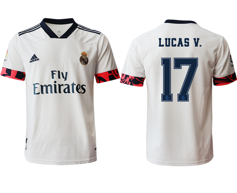 Men 2020-2021 club Real Madrid home aaa version #17 white Soccer Jerseys2->real madrid jersey->Soccer Club Jersey